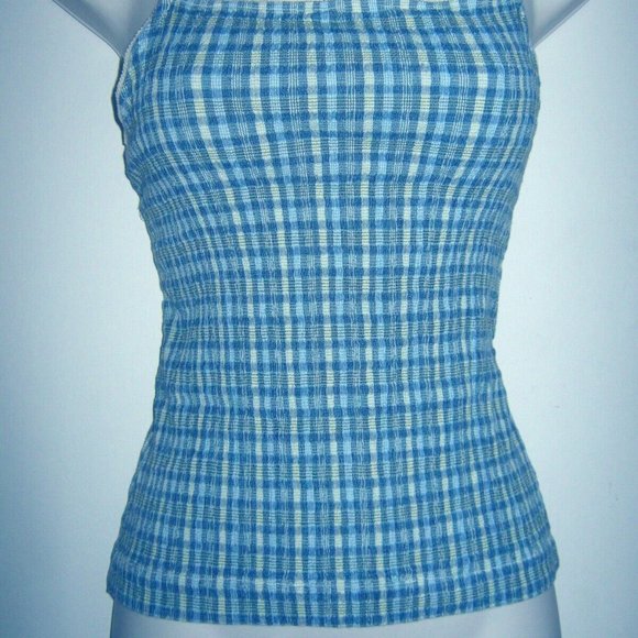 Vintage Madras Stretchy Spaghetti Straps Tank Top - Picture 2 of 13